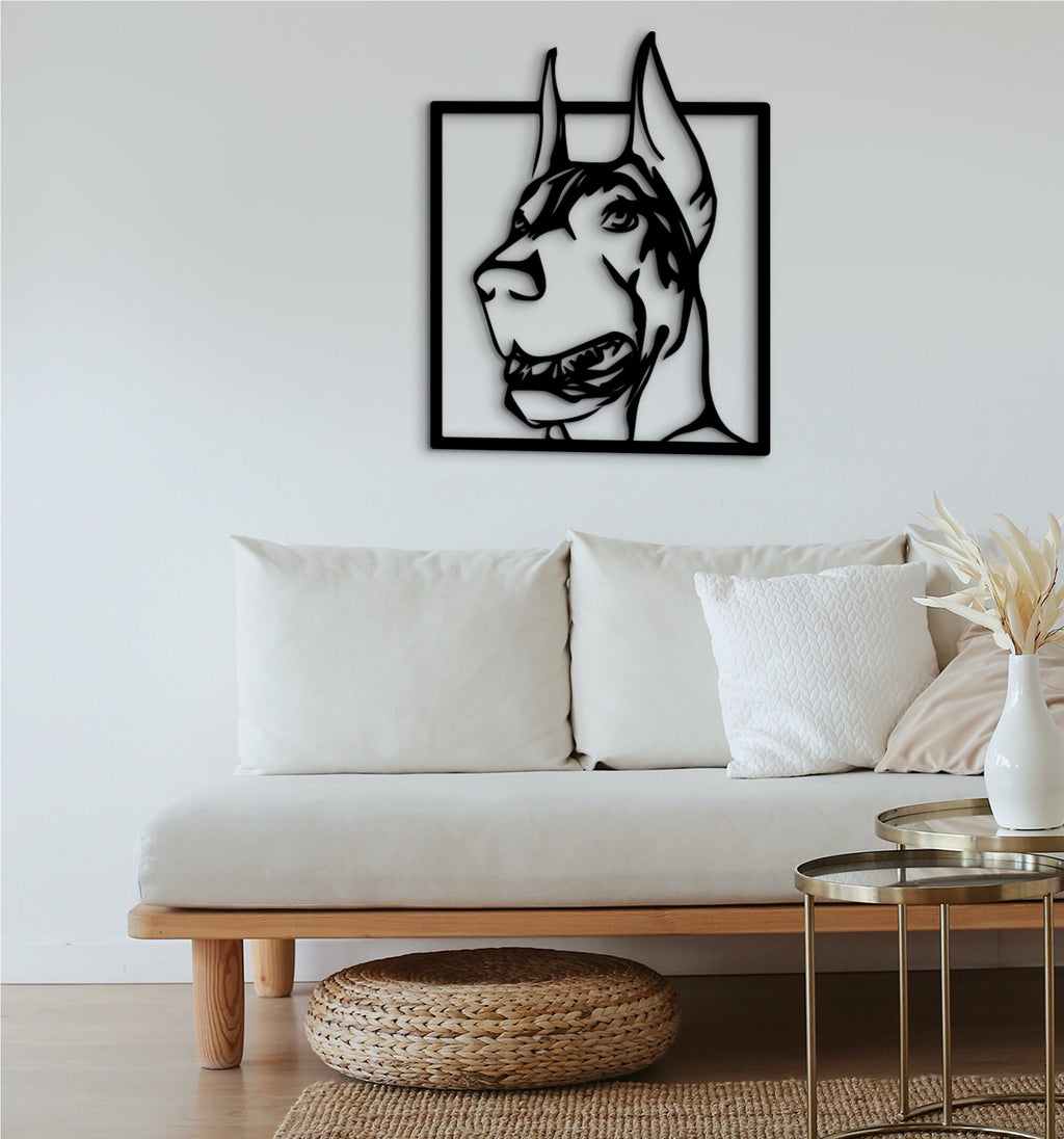 Laser Cut Doberman Wood Wall Art: Dog Lover Gift