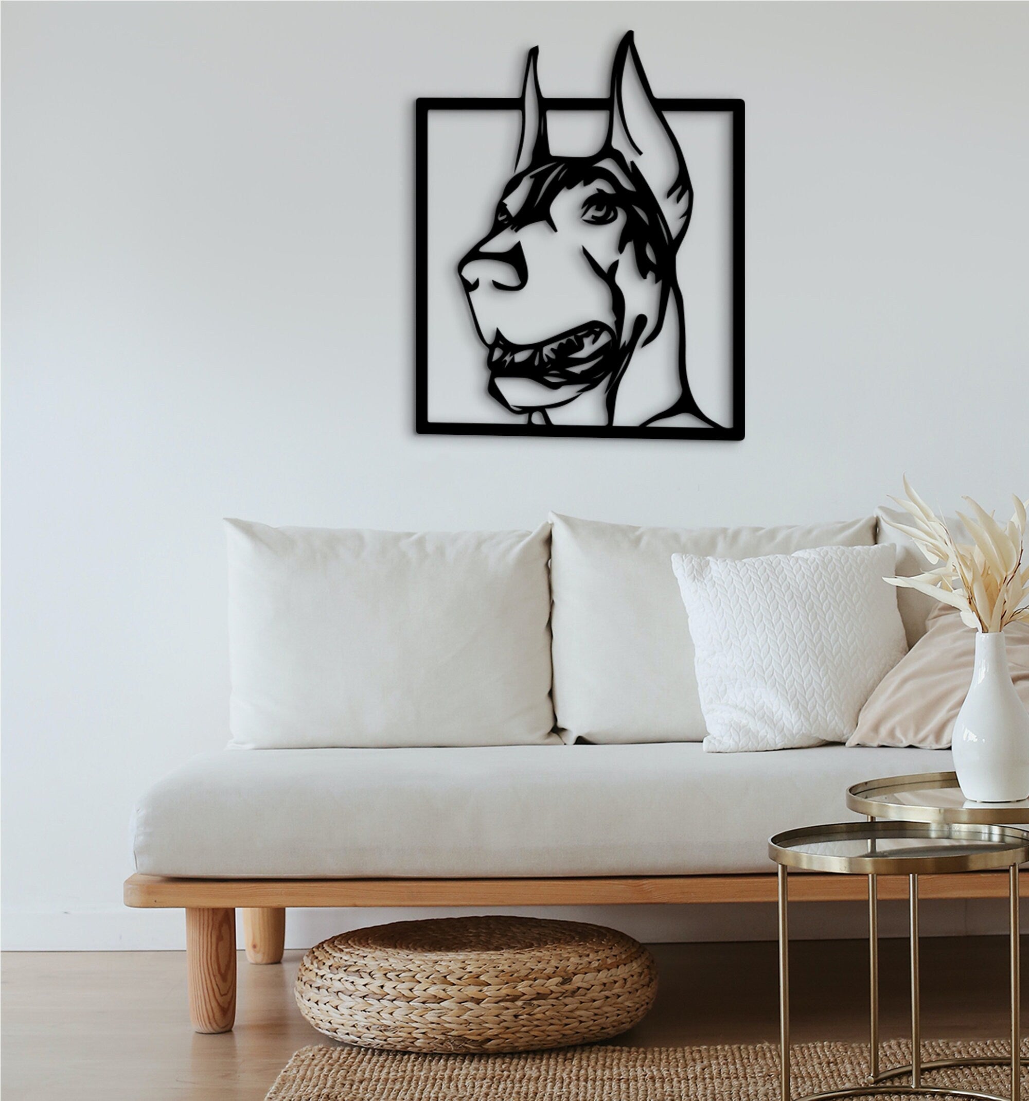 Laser Cut Doberman Wood Wall Art: Dog Lover Gift