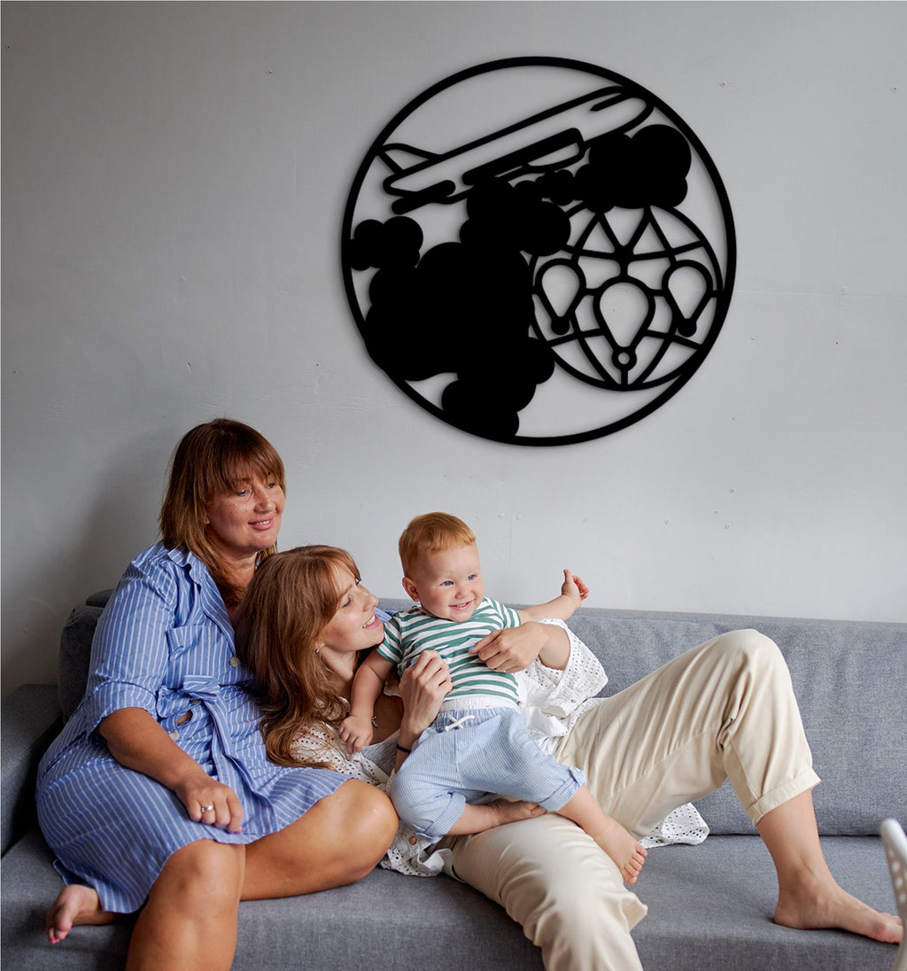 Geometric World Map Wood Wall Art: Travel Decor Gift