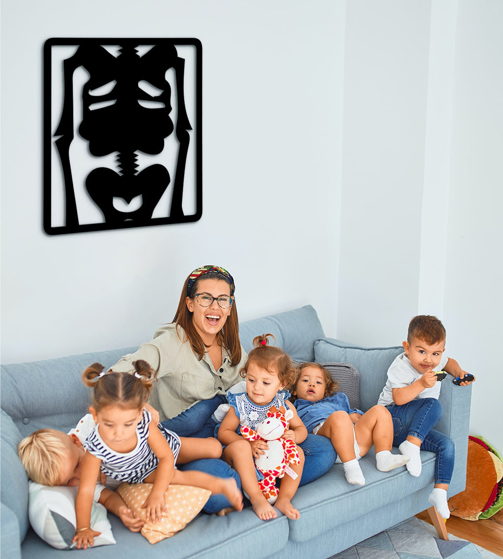 Human Skeleton Wood Wall Art: Anatomy Decor Gift