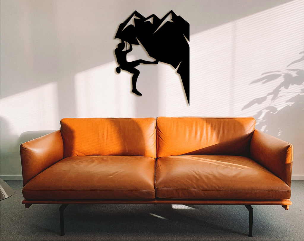 Mountain Climbing Wood Wall Art: Hiking Gift, Home Decor