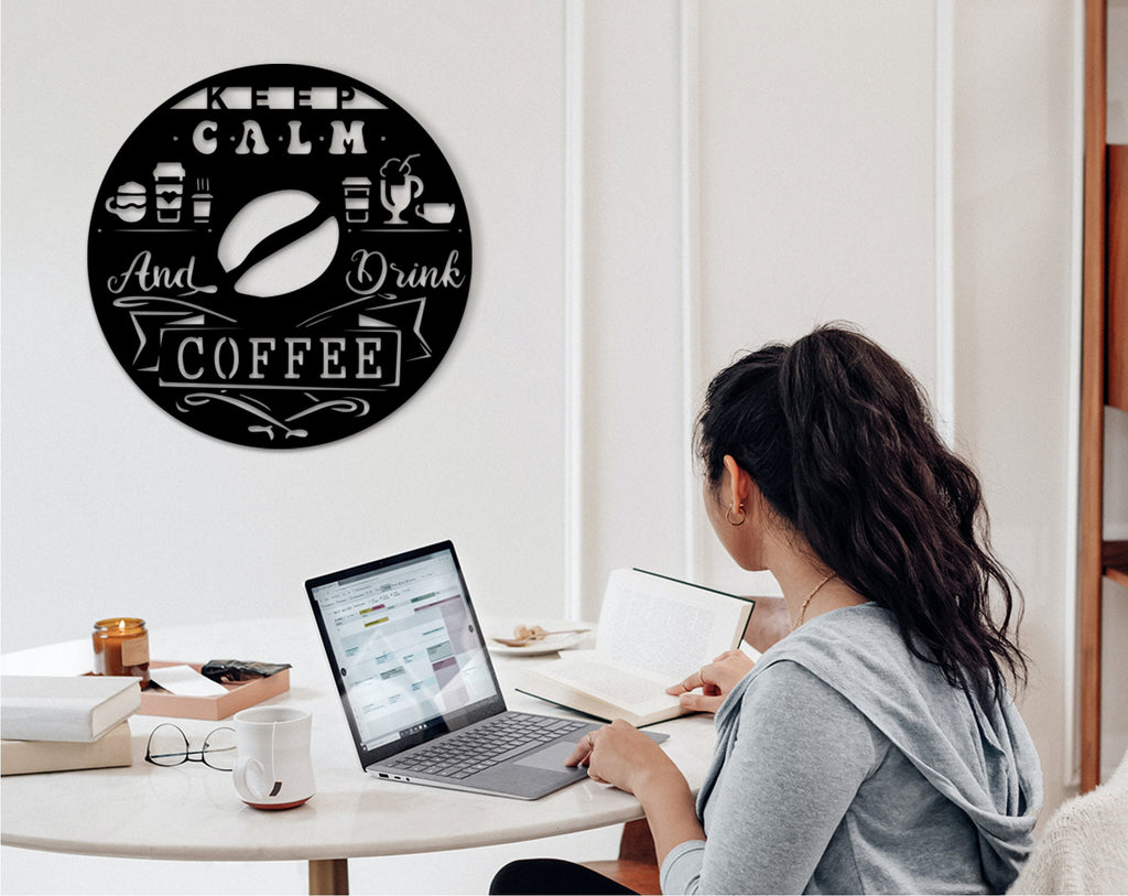 Wood Coffee Bar Sign: Fresh Brewed Coffee Wall Decor