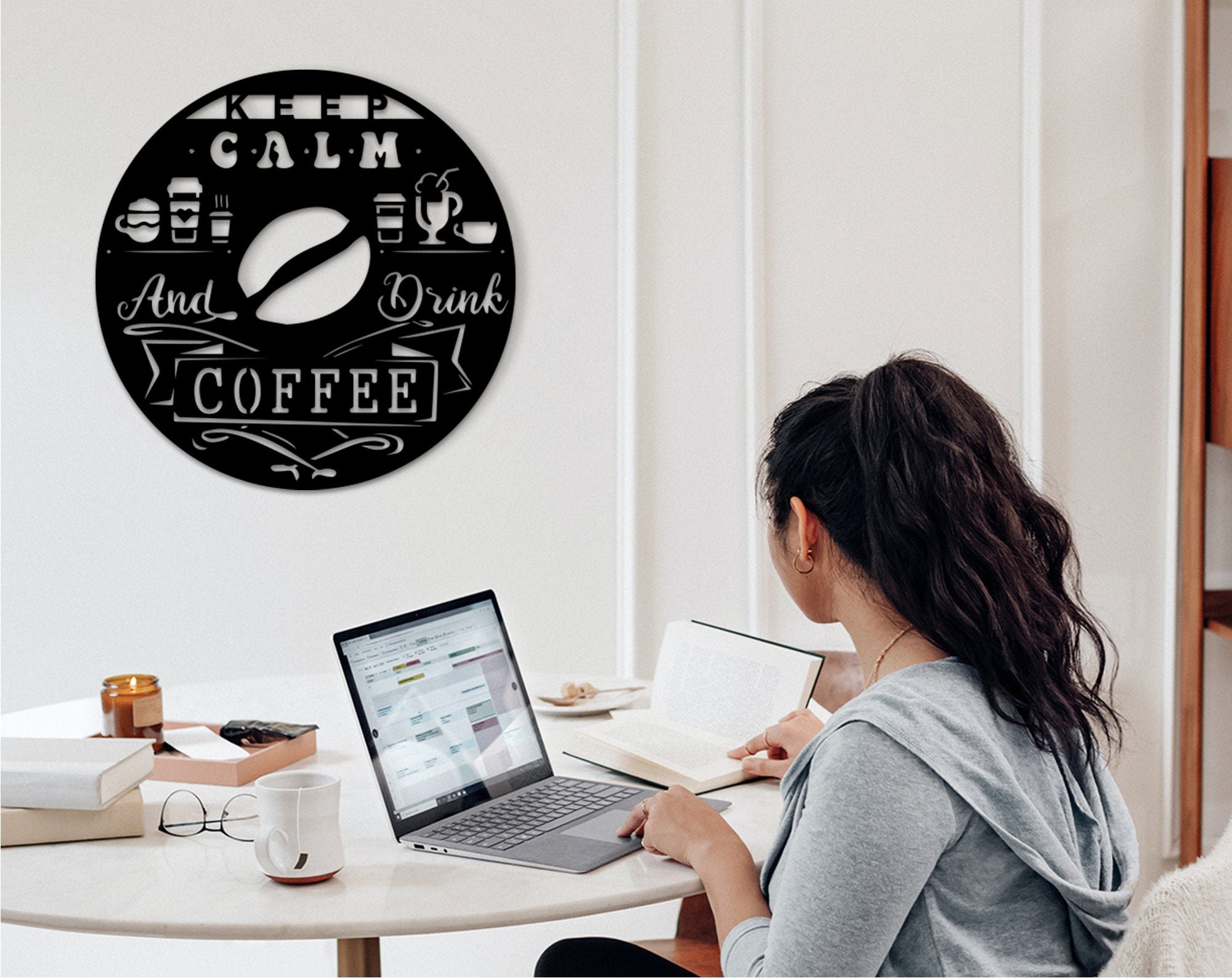 Wood Coffee Bar Sign: Fresh Brewed Coffee Wall Decor
