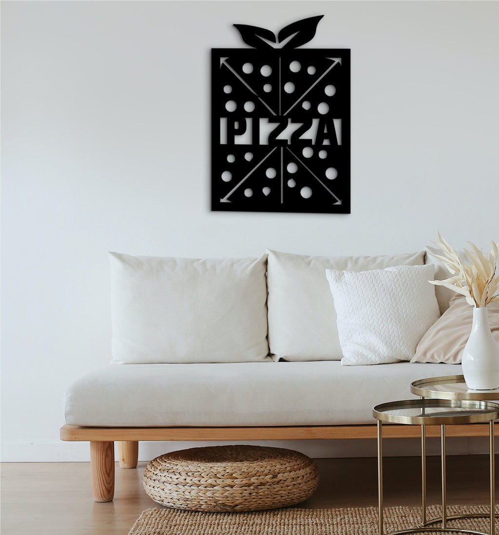 Personalized Pizza Shop Sign: Geometric Wood Wall Decor