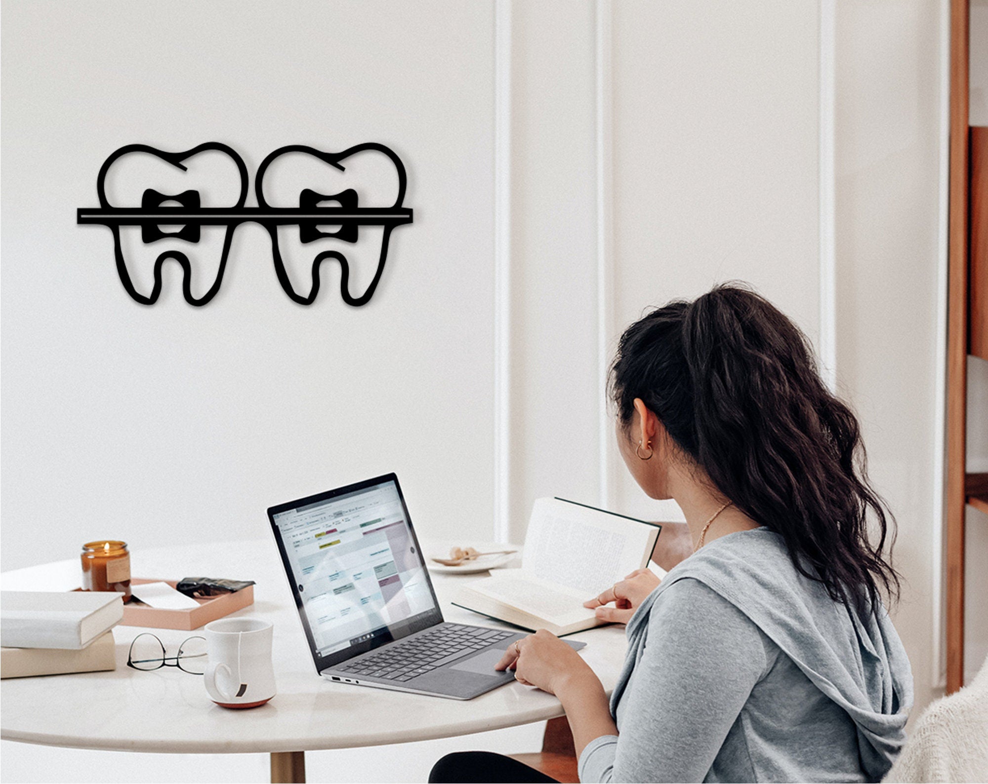 Laser Cut Tooth Decor: Dental Office Wood Wall Art
