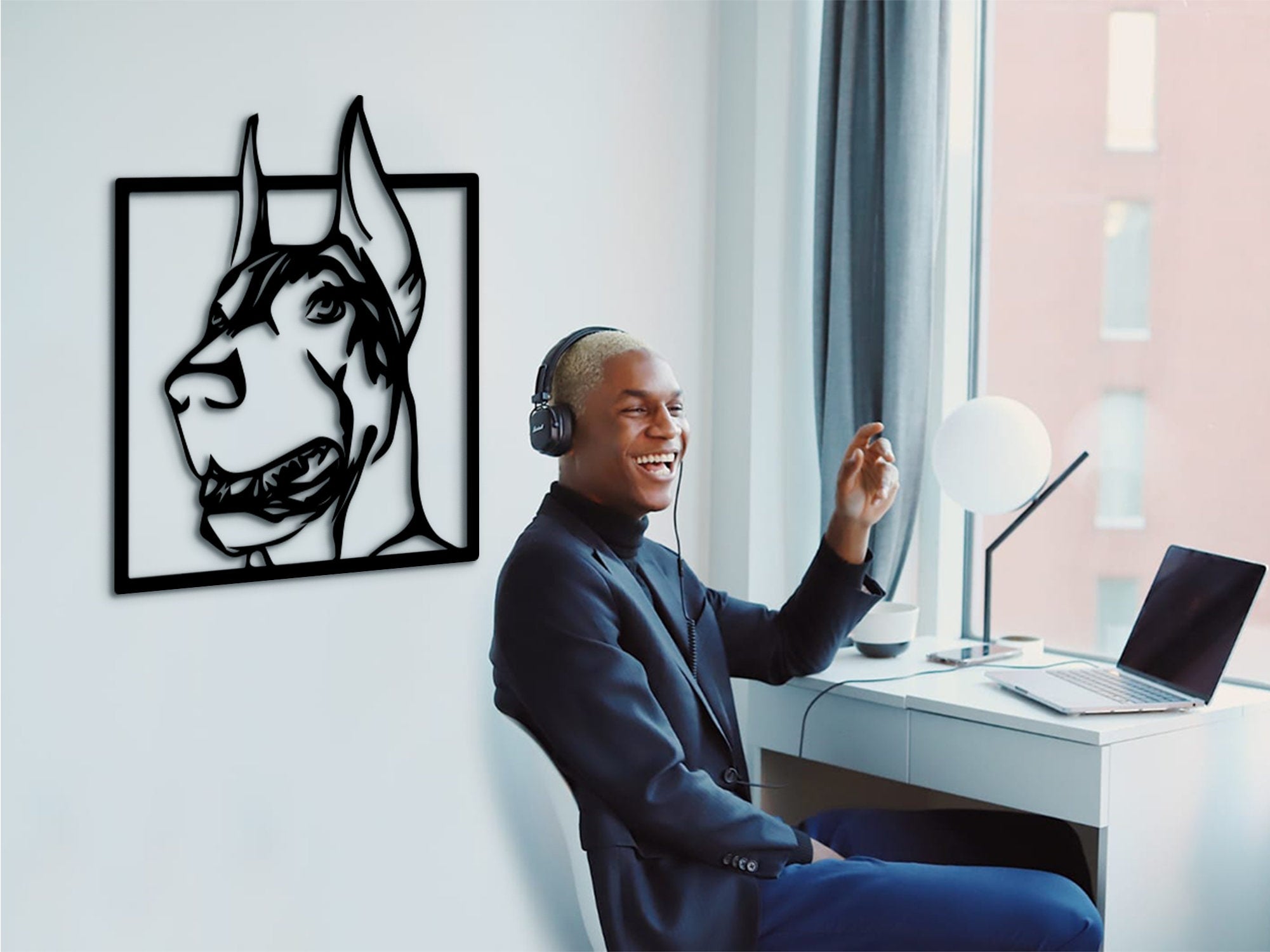 Laser Cut Doberman Wood Wall Art: Dog Lover Gift
