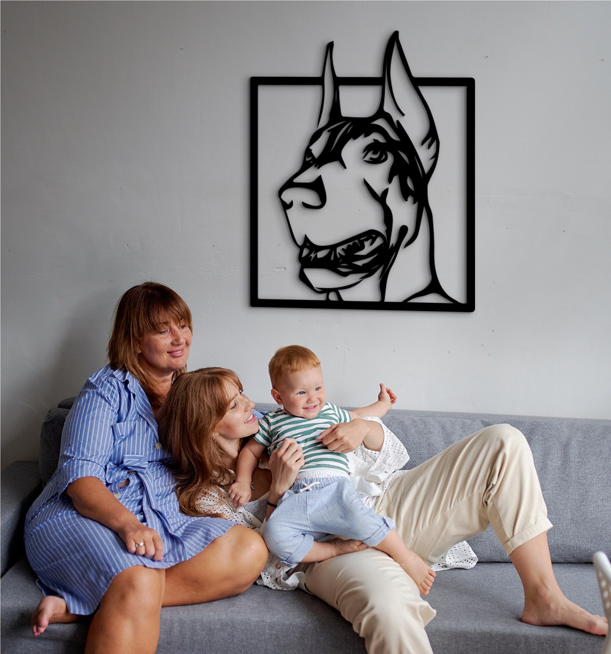 Laser Cut Doberman Wood Wall Art: Dog Lover Gift