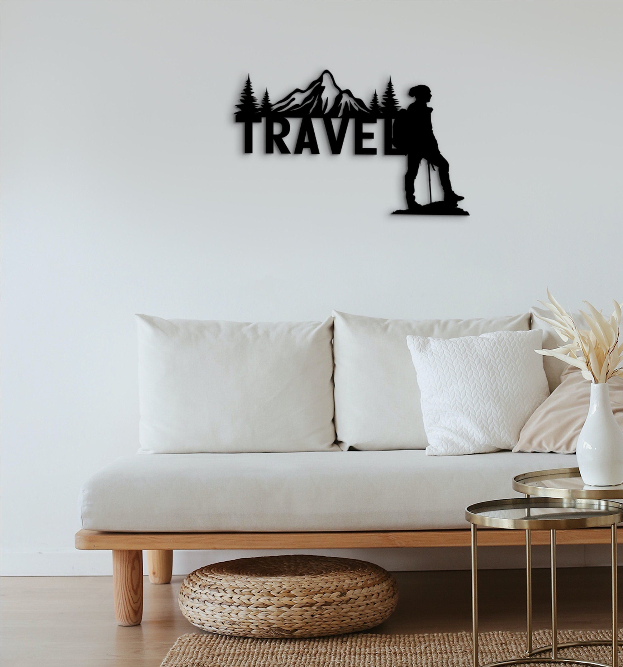 Travel Wall Decor: Geometric MDF Wall Art