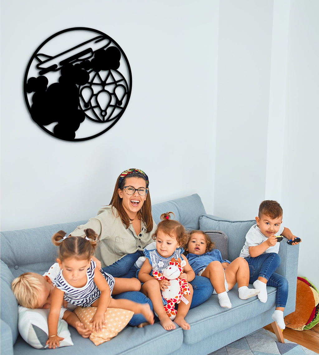 Geometric World Map Wood Wall Art: Travel Decor Gift