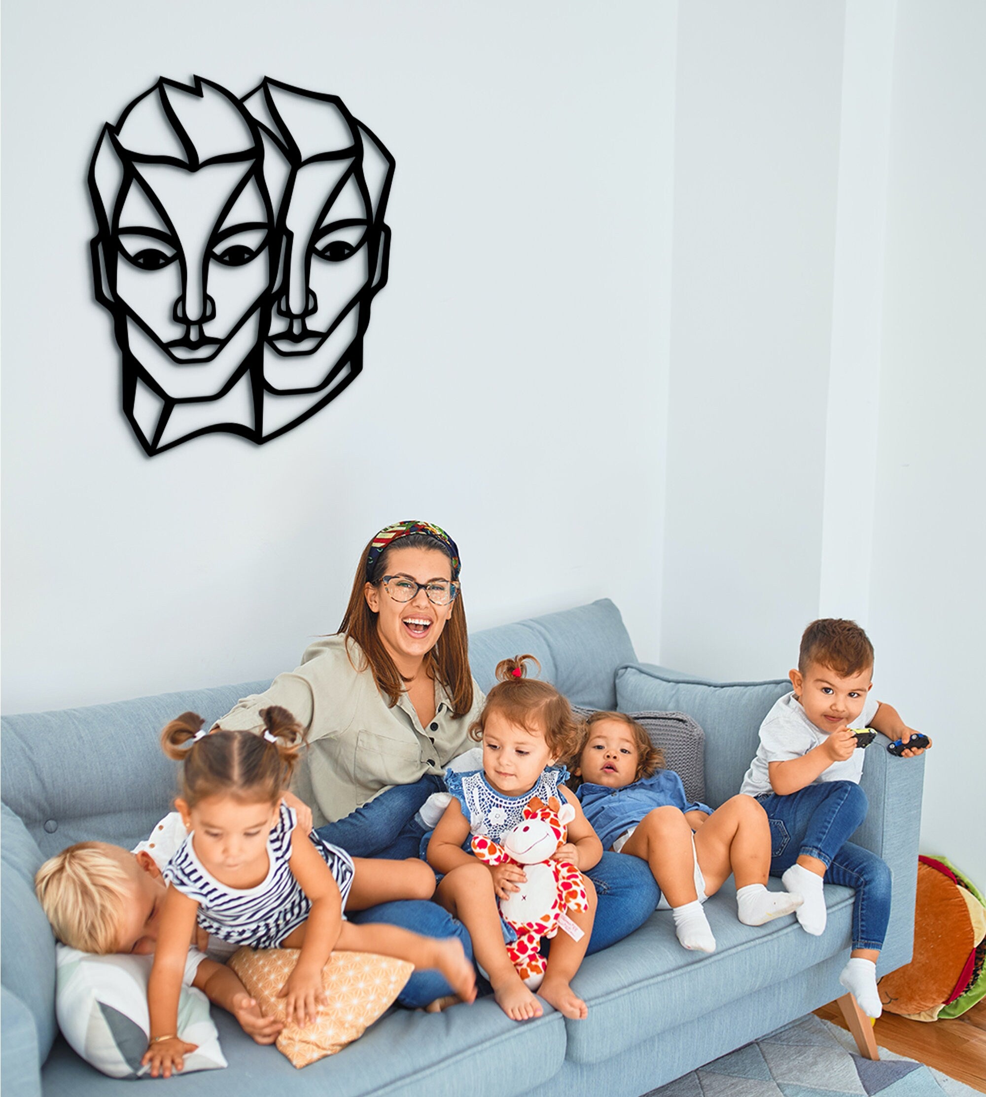 Abstract Geometric Wood Wall Art: Laser Cut Home Decor