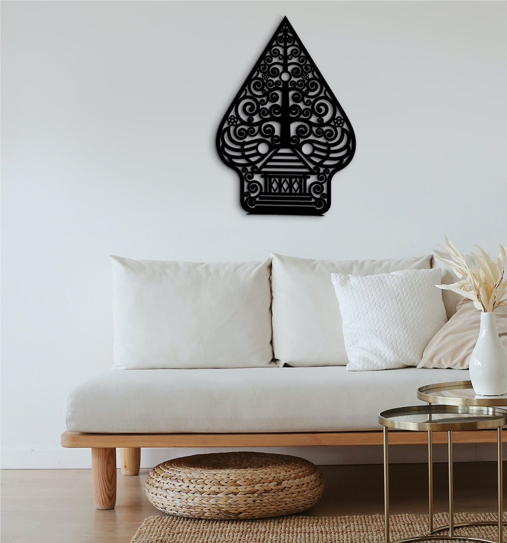 Gunungan Wayang Wall Decor: Javanese Tree of Life Shadow Puppet