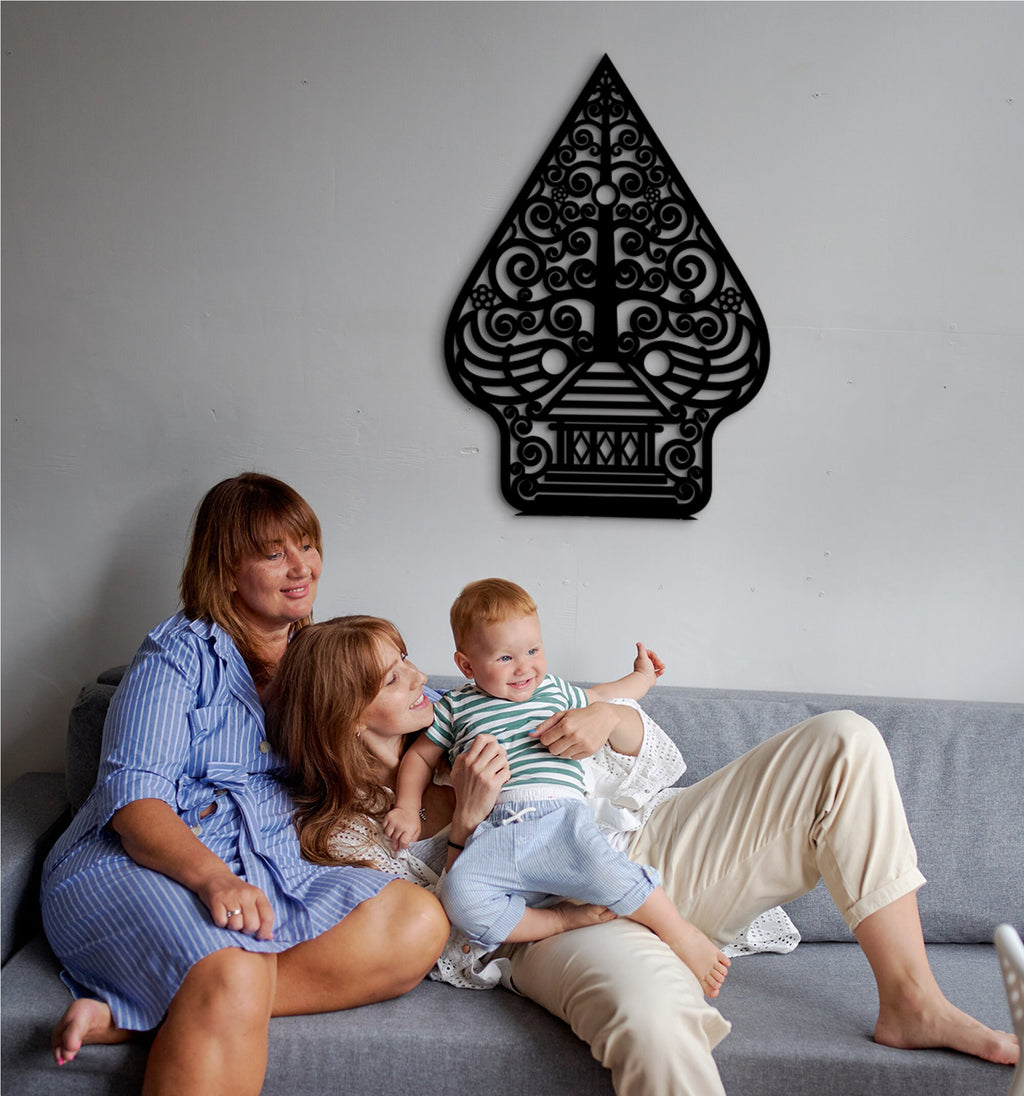 Gunungan Wayang Wall Decor: Javanese Tree of Life Shadow Puppet