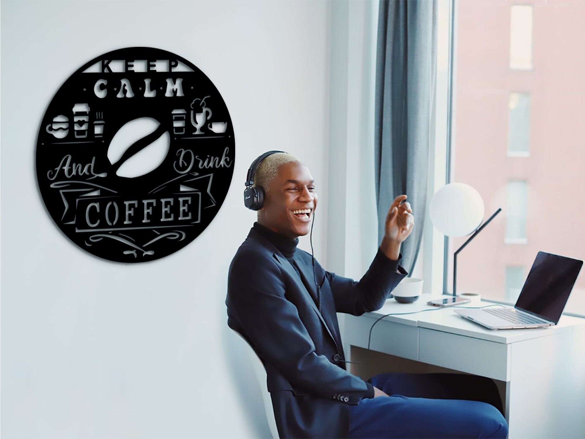 Wood Coffee Bar Sign: Fresh Brewed Coffee Wall Decor