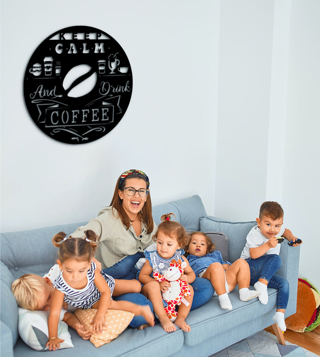 Wood Coffee Bar Sign: Fresh Brewed Coffee Wall Decor