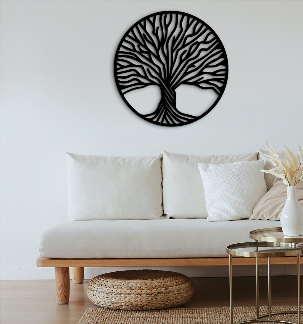 MDF Tree of Life Wall Art: Geometric Wood Wall Hanging