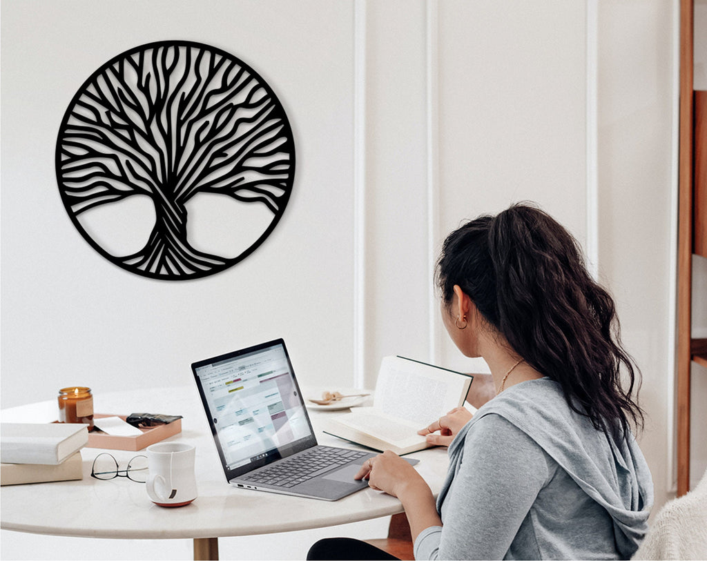 MDF Tree of Life Wall Art: Geometric Wood Wall Hanging