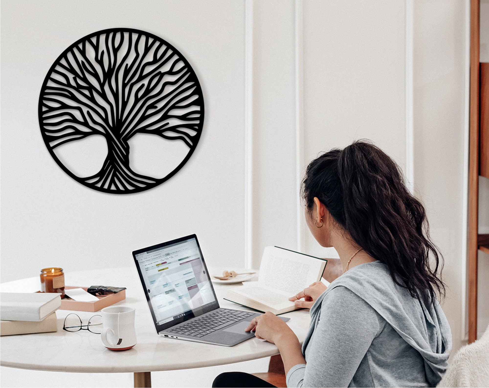 MDF Tree of Life Wall Art: Geometric Wood Wall Hanging