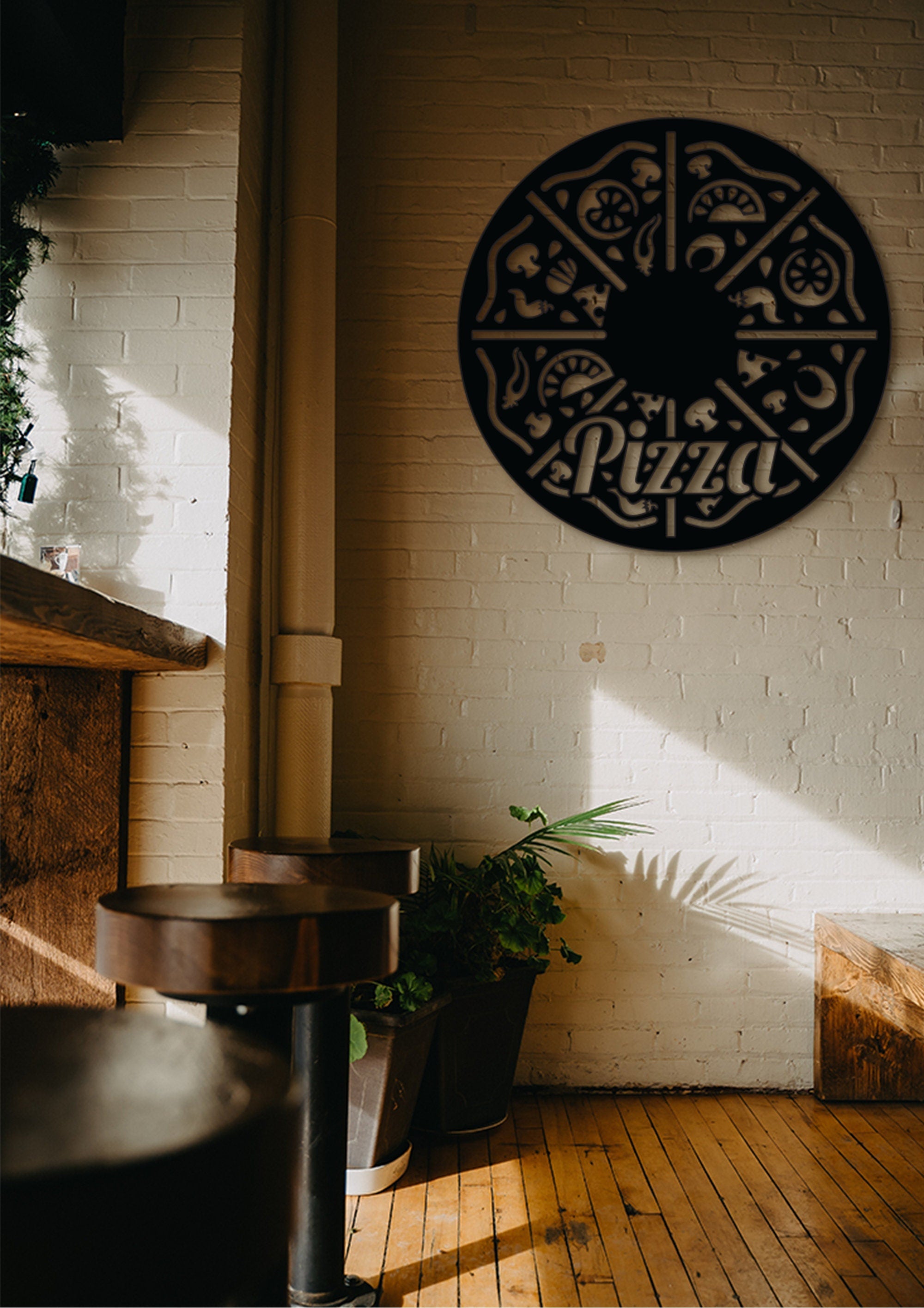 Pizza Wall Art: Modern MDF Pizza Shop Decor