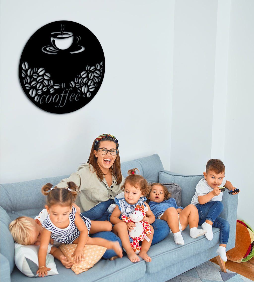 Coffee Bar Wood Sign: Modern Wall Decor Art