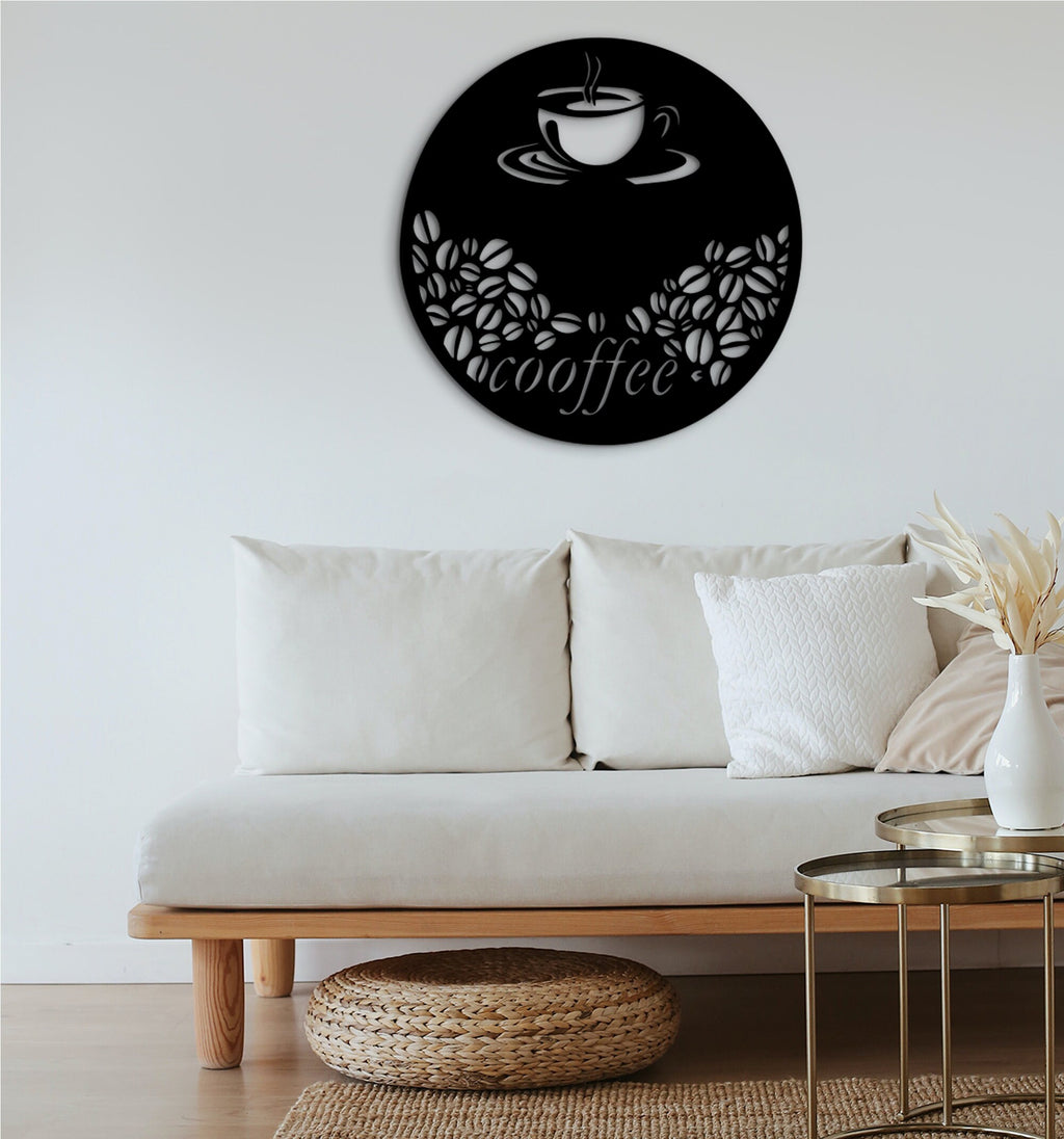 Coffee Bar Wood Sign: Modern Wall Decor Art