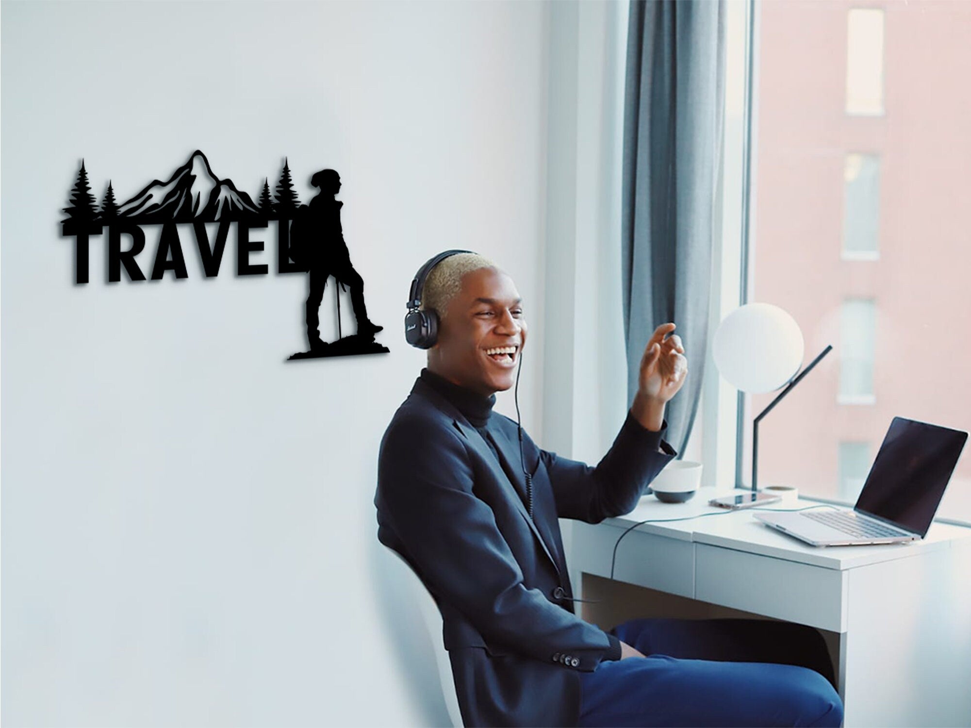 Travel Wall Decor: Geometric MDF Wall Art