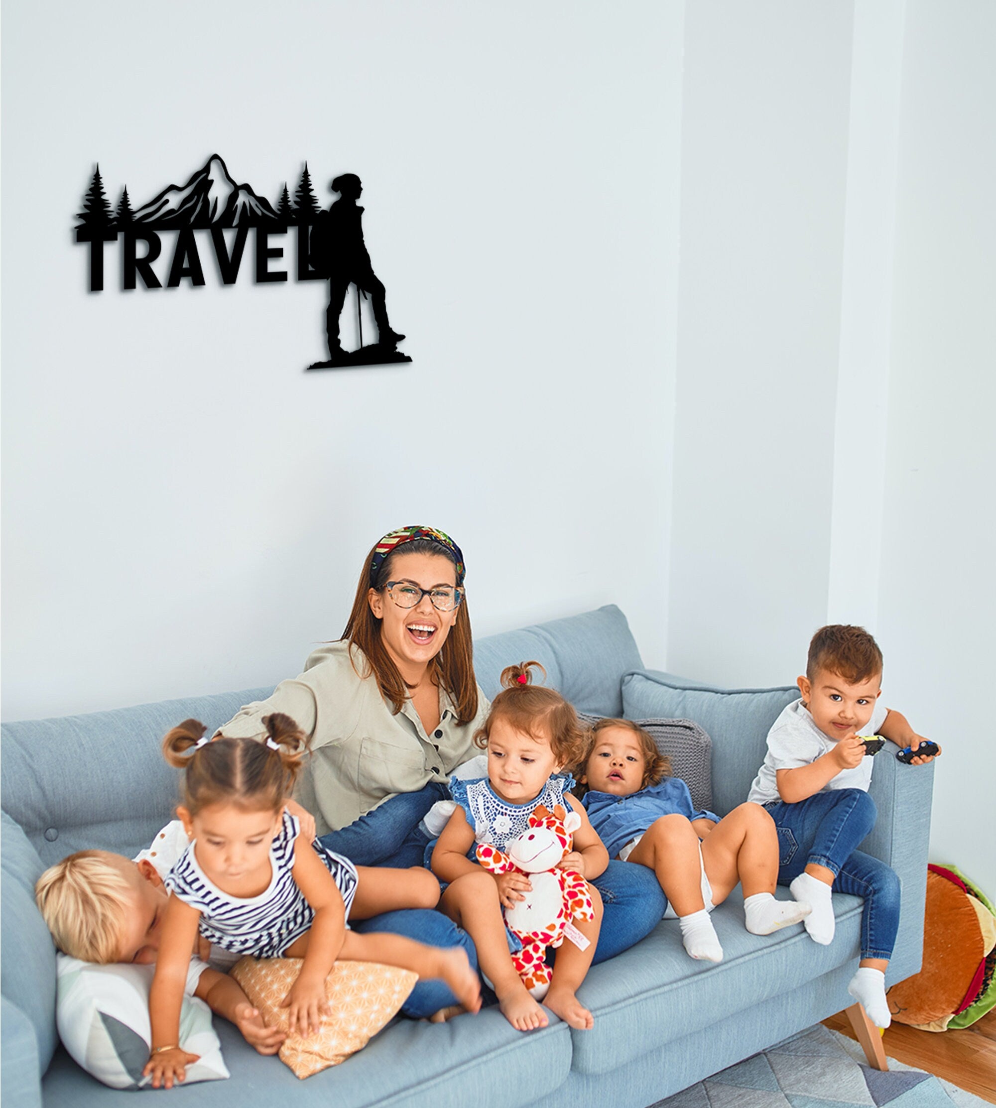 Travel Wall Decor: Geometric MDF Wall Art