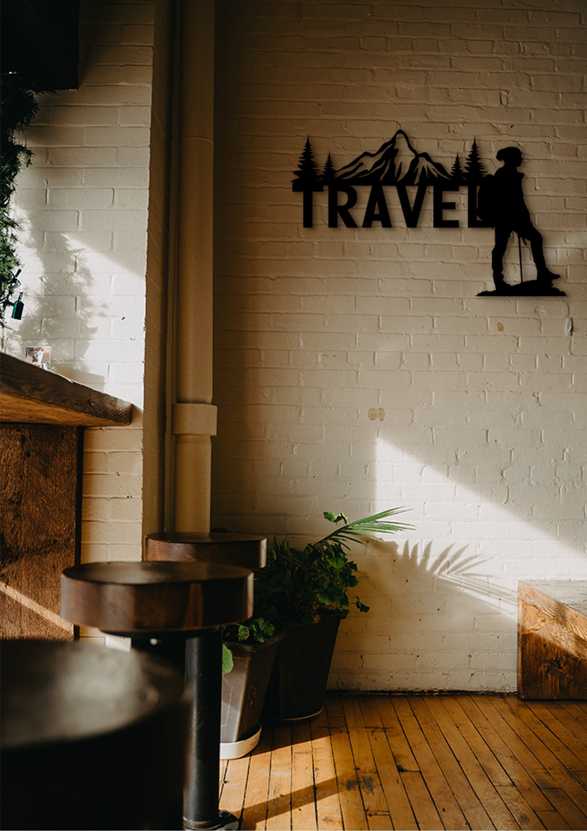 Travel Wall Decor: Geometric MDF Wall Art