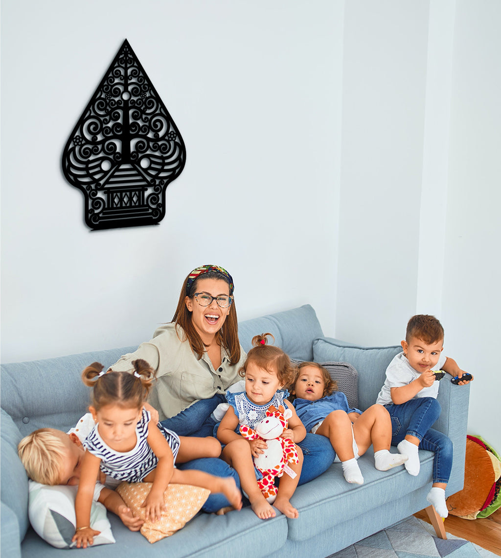 Gunungan Wayang Wall Decor: Javanese Tree of Life Shadow Puppet