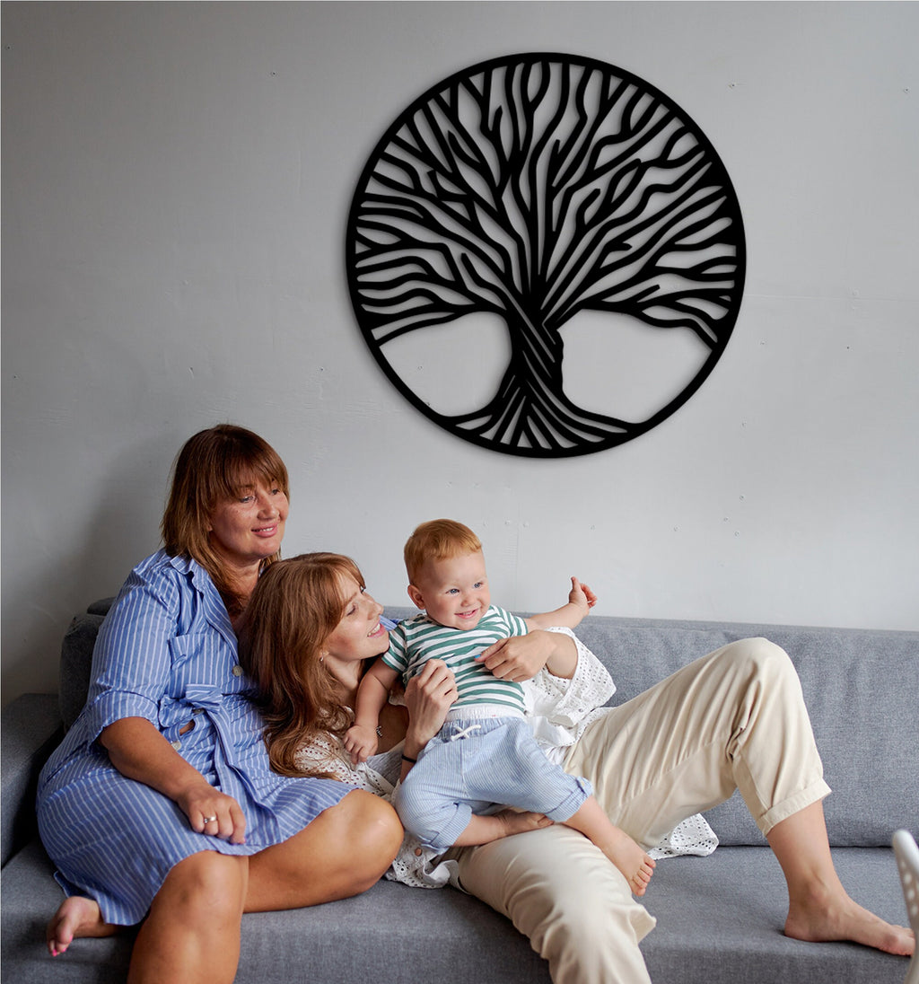 MDF Tree of Life Wall Art: Geometric Wood Wall Hanging