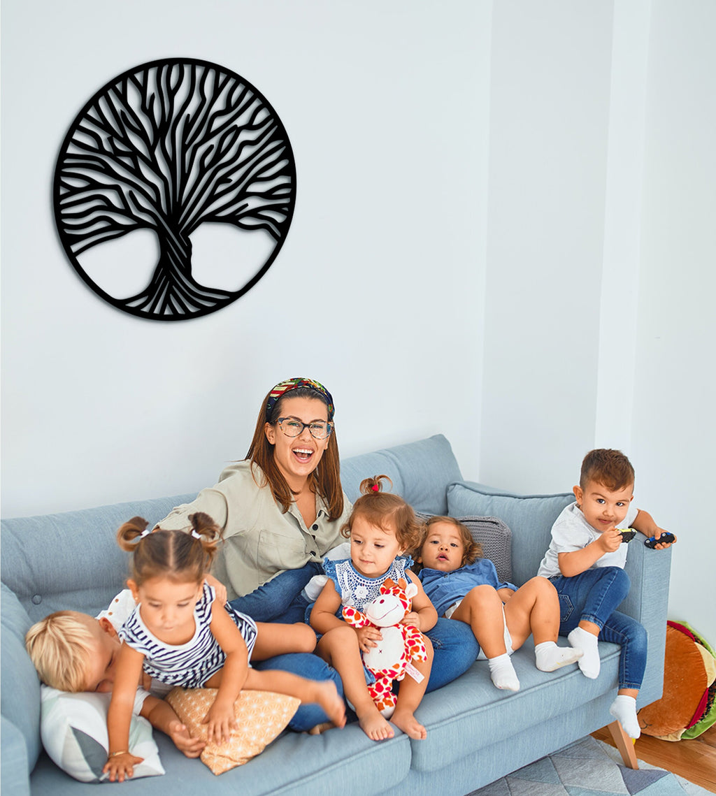 MDF Tree of Life Wall Art: Geometric Wood Wall Hanging