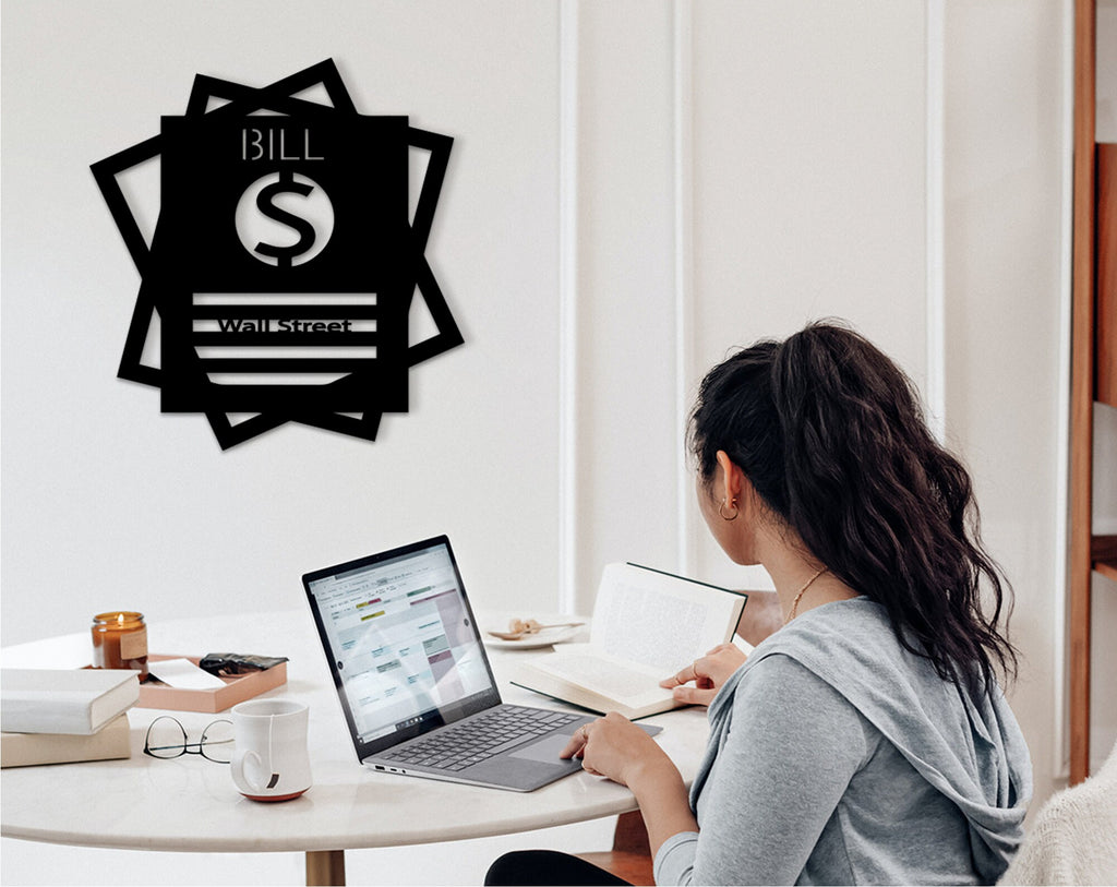 Wall Street Decor: Geometric MDF Trading Wall Art