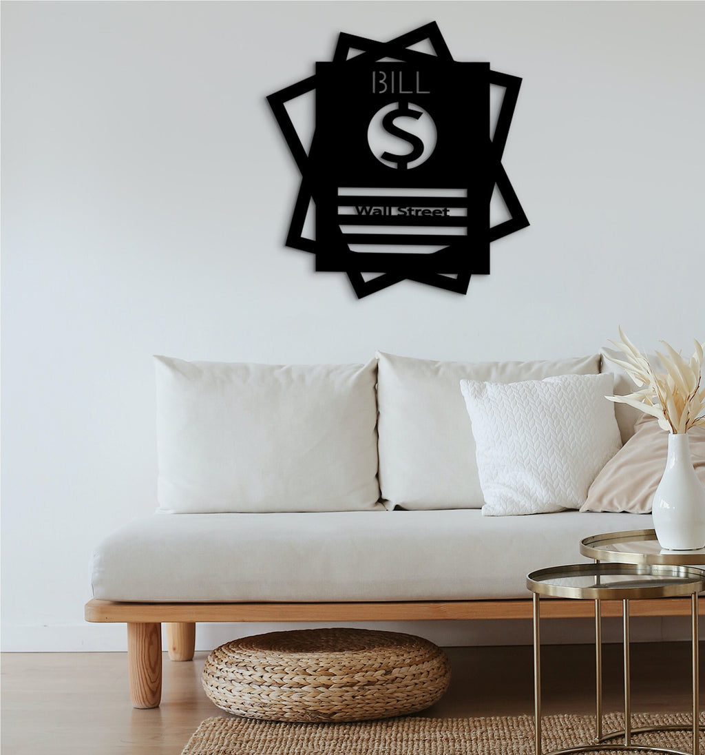 Wall Street Decor: Geometric MDF Trading Wall Art