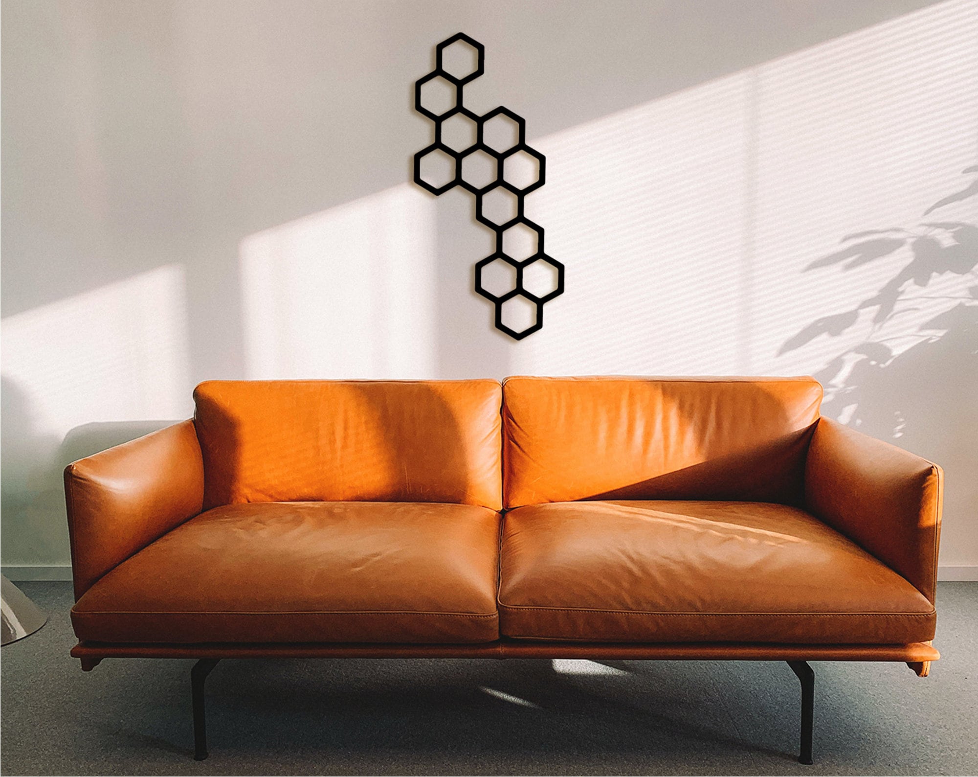Honeycomb Wood Wall Trellis: Geometric Plant Art Panel