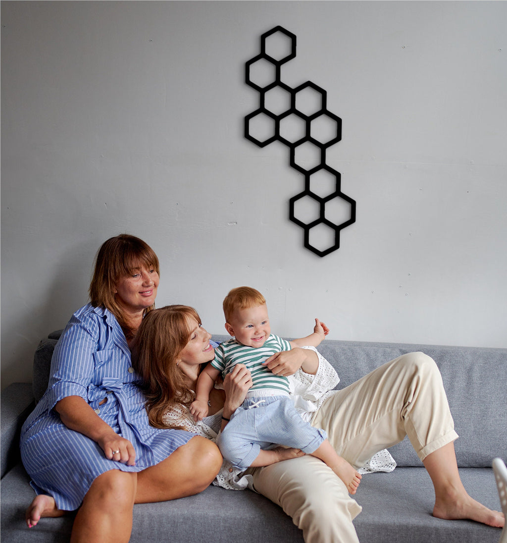 Honeycomb Wood Wall Trellis: Geometric Plant Art Panel
