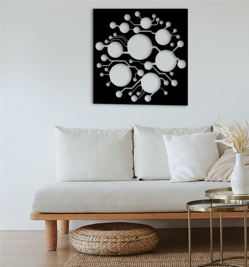 Circuit Board Wood Wall Art: Minimalist Electronic Decor