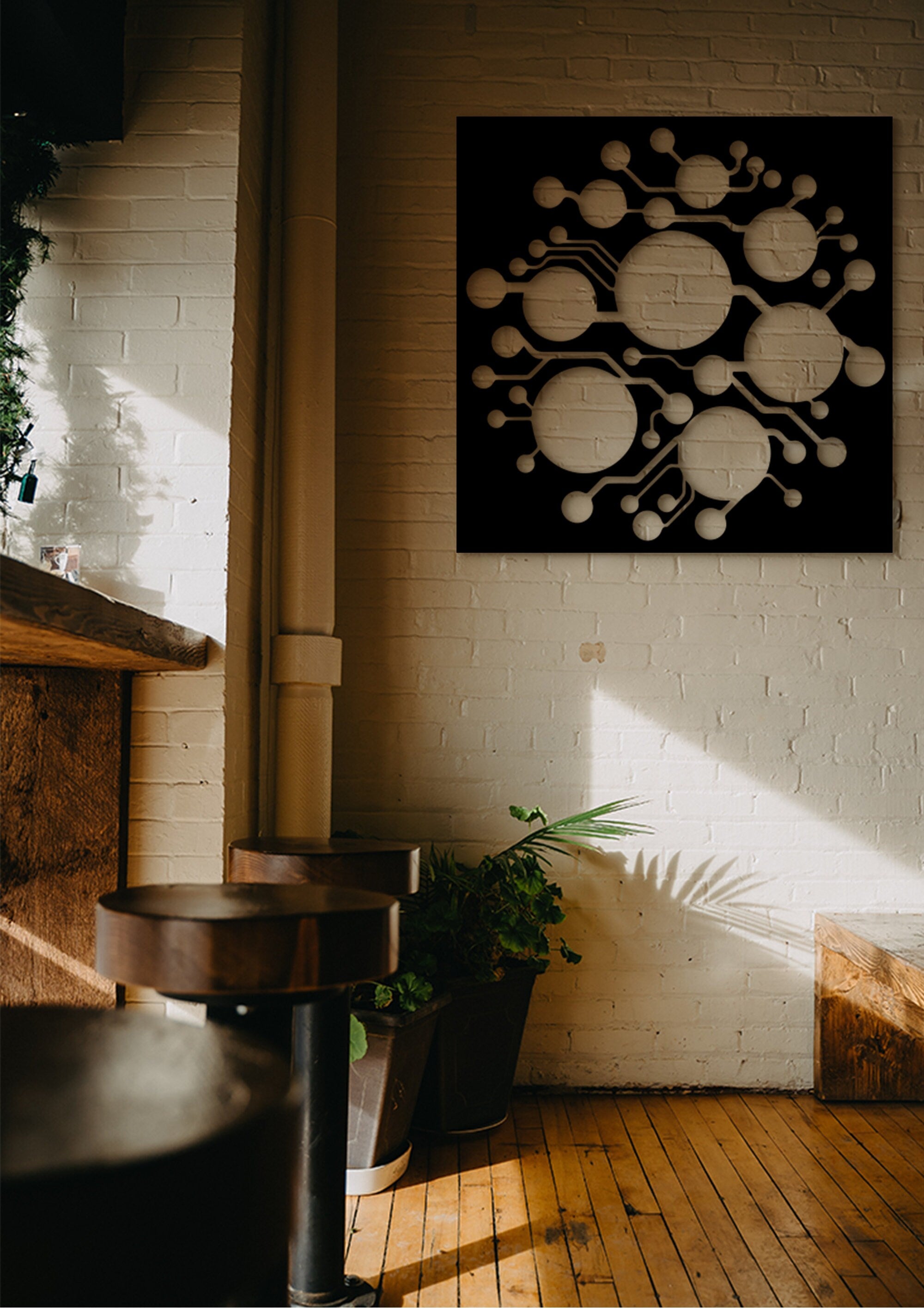 Circuit Board Wood Wall Art: Minimalist Electronic Decor