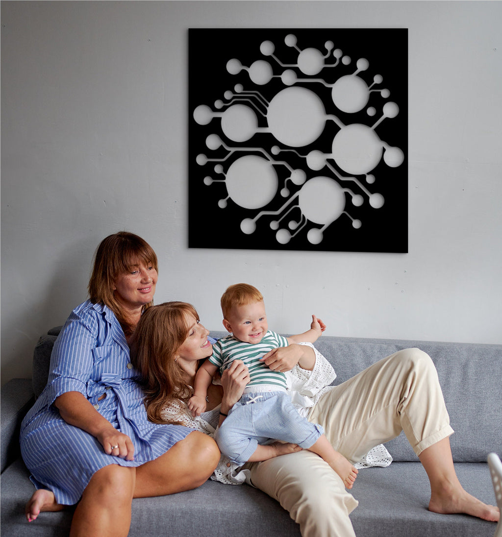 Circuit Board Wood Wall Art: Minimalist Electronic Decor