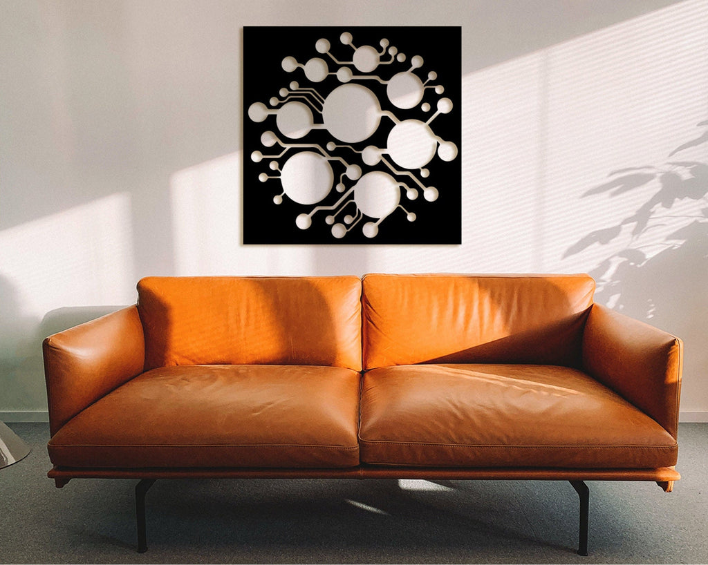 Circuit Board Wood Wall Art: Minimalist Electronic Decor