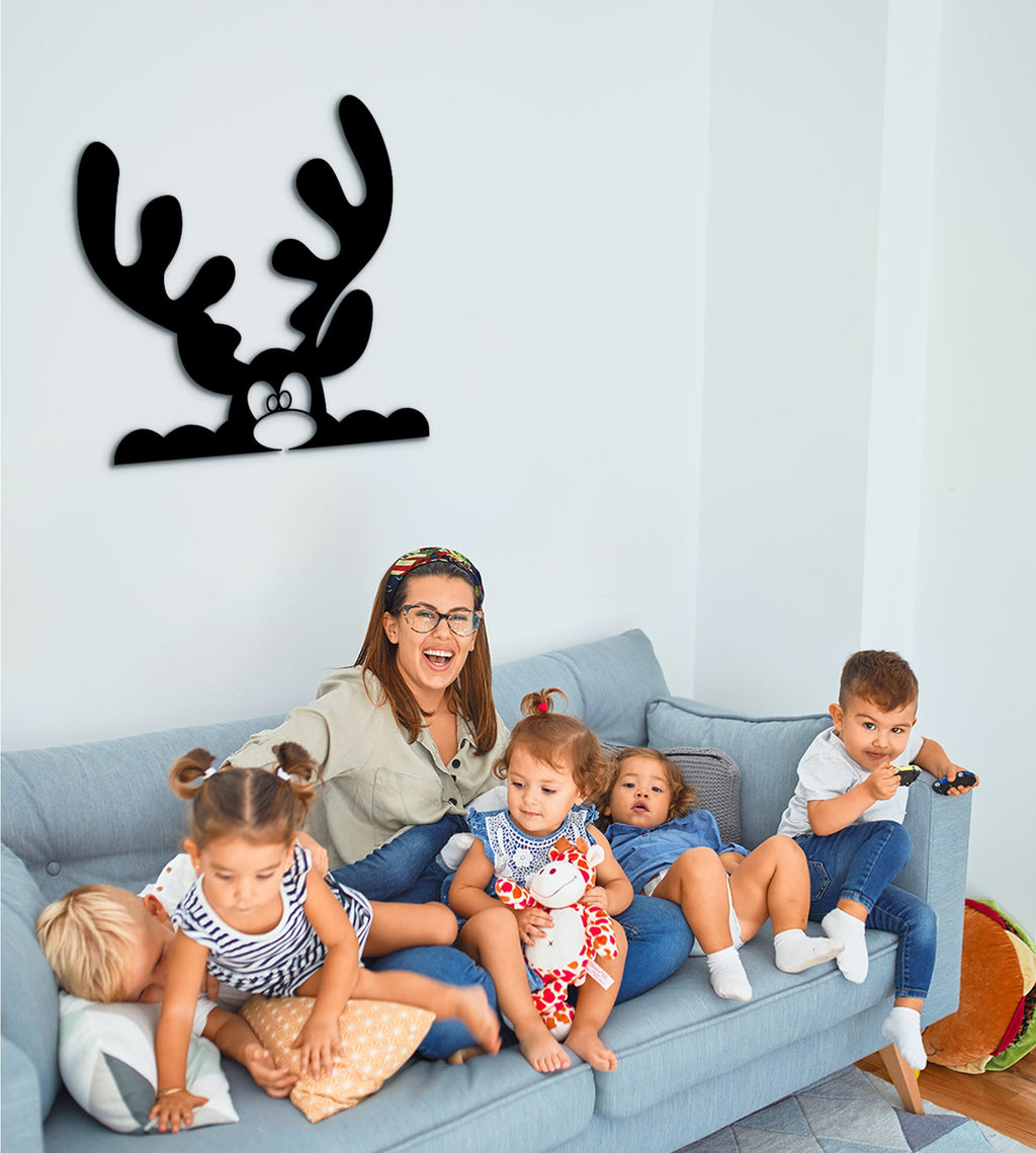 Wooden Rudolf Ornament: Christmas Reindeer Wall Decor