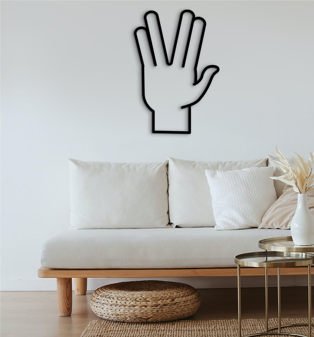 Vulcan Salute Wood Wall Art: Star Trek Decor