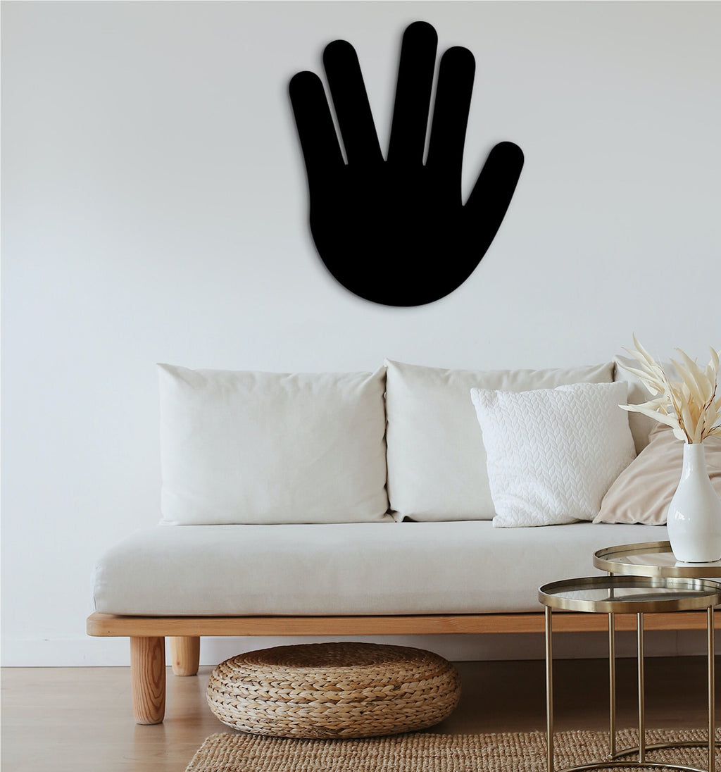 Vulcan Salute Hand Sculpture: Wooden Star Trek Decor