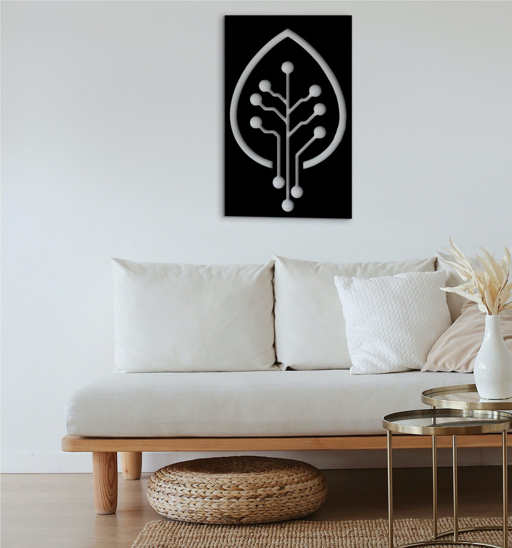 Geometric Leaf Wood Wall Art: Tropical Decor
