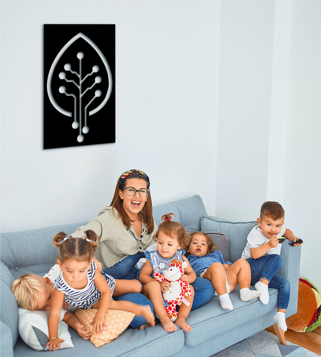 Geometric Leaf Wood Wall Art: Tropical Decor