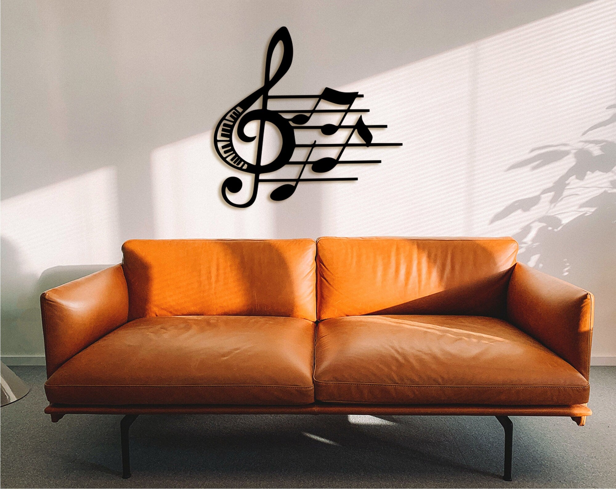Sol Key Music Notes Wood Wall Art: Music Studio Decor