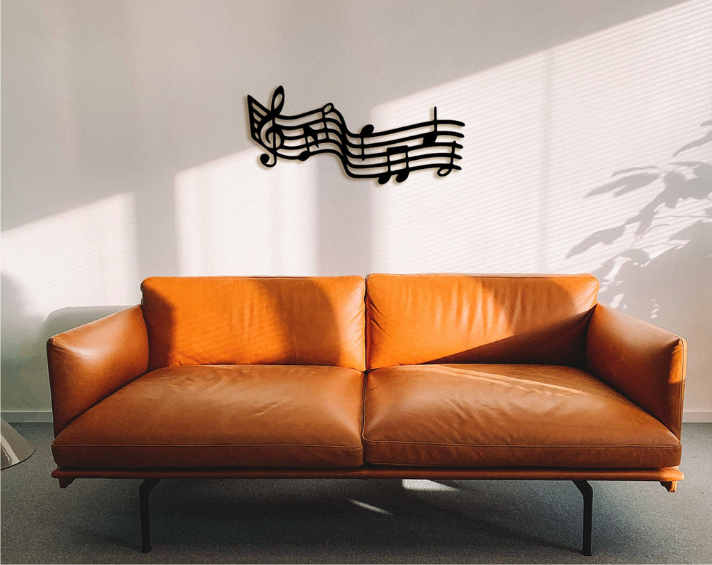 Wood Music Staff Wall Art: Modern Music Room Decor