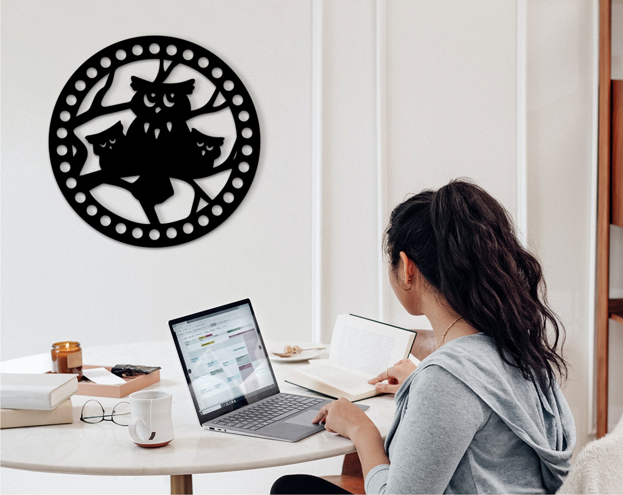 Geometric Owl Wall Decor: FSC Wood, Modern Animal Art