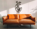 Geometric Human Heart Wall Decor: Laser Cut Wood Art