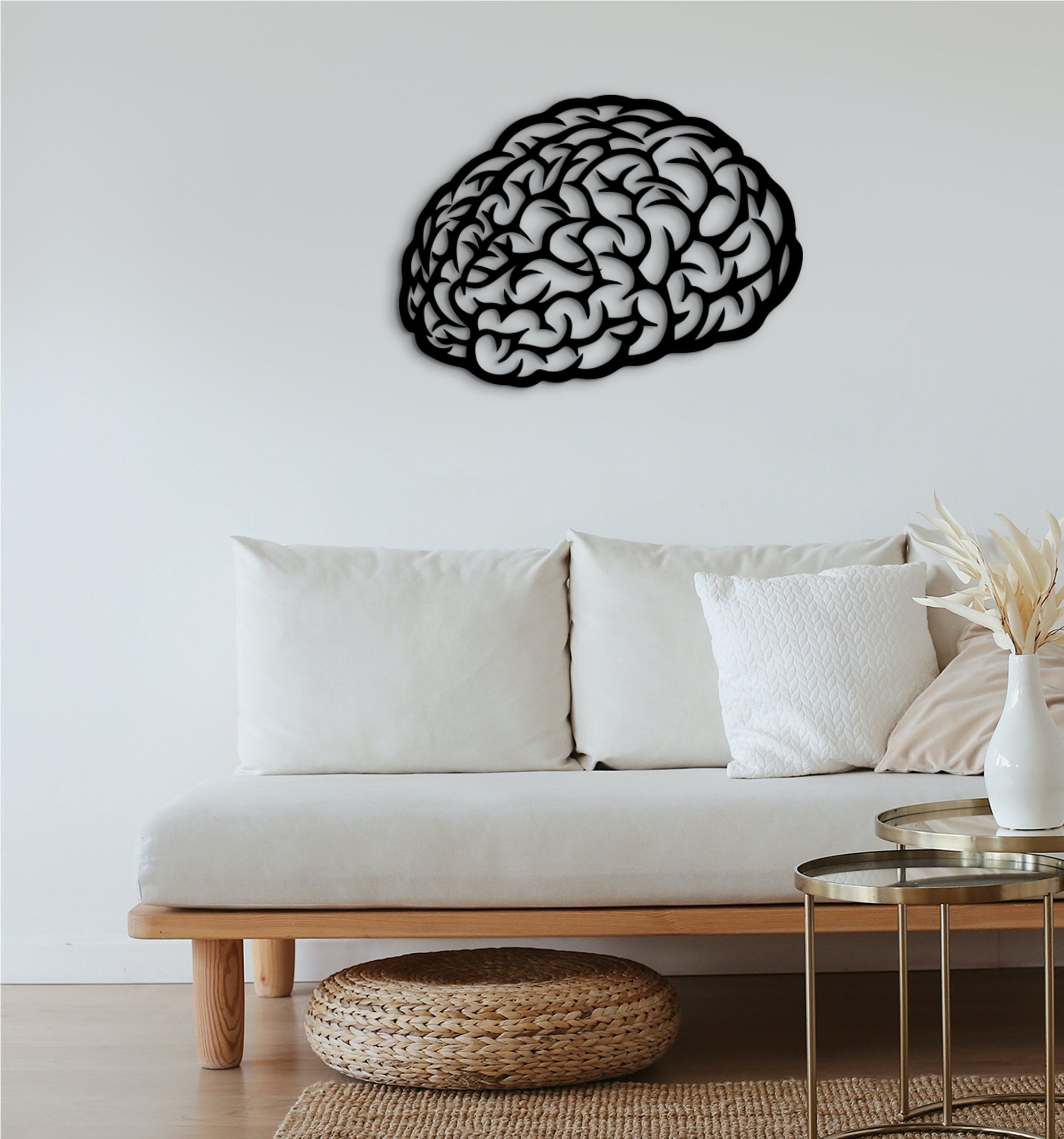 Anatomical Brain Wood Wall Decor: Neurology Gift, Digital Brain Artwork