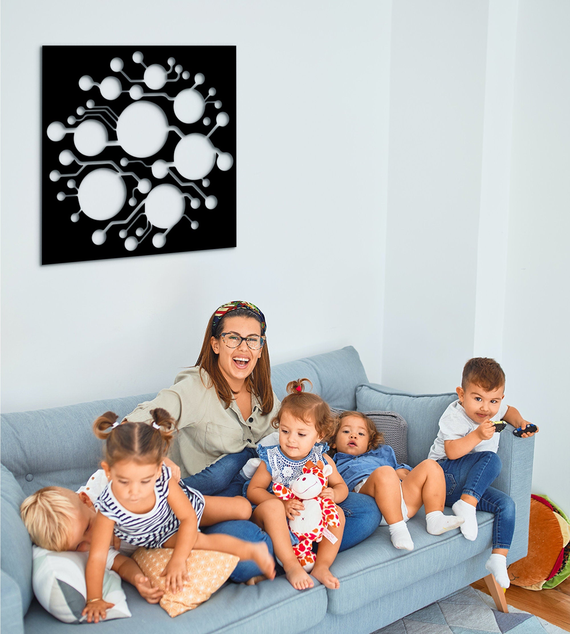Circuit Board Wood Wall Art: Minimalist Electronic Decor