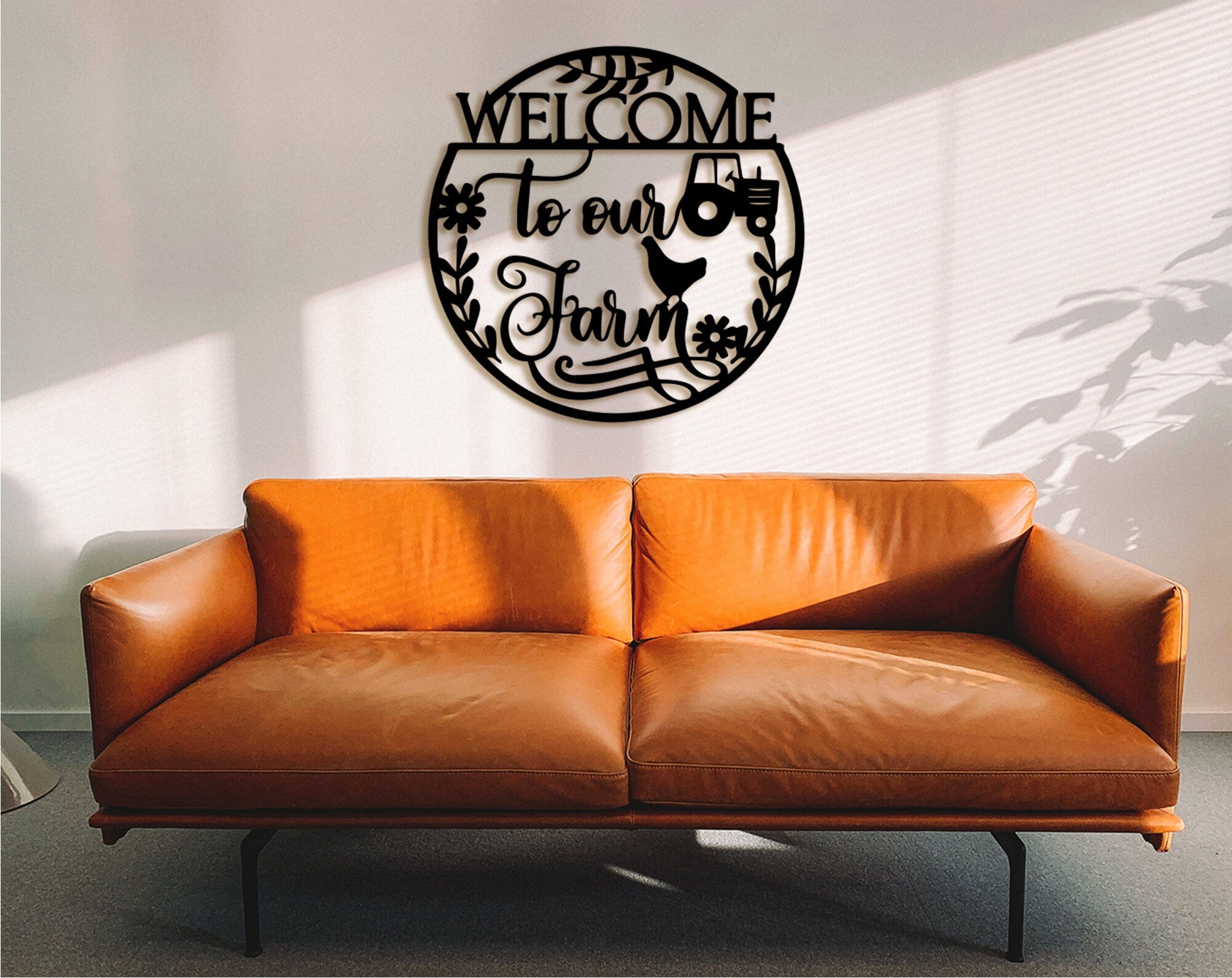 Personalized Farmhouse Sign: Welcome To Our Farm, MDF Wall Decor